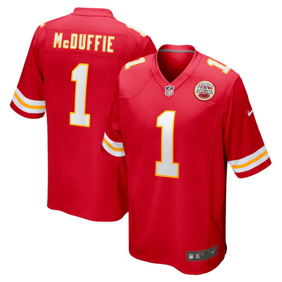 Men Kansas City Chiefs #1 Trent McDuffie Nike Red 2022 NFL Draft First Round Pick Game Jersey->houston texans->NFL Jersey